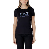 EA7 Emporio Armani T-Shirt en Coton Noir pour Femmes