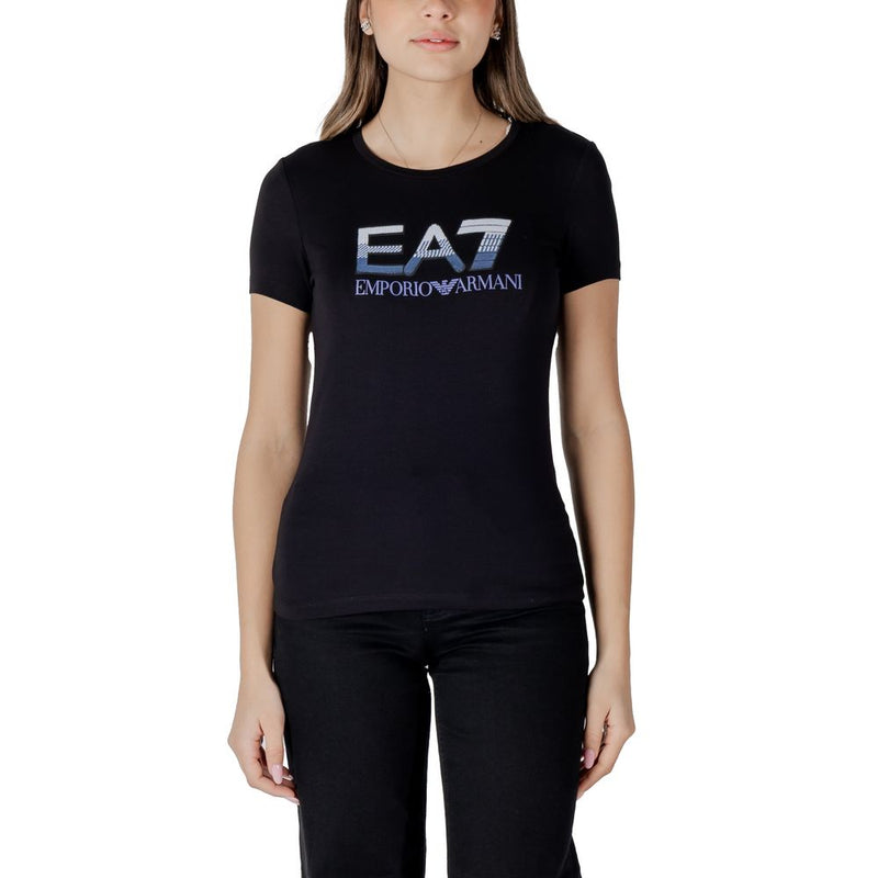 EA7 Emporio Armani Women's Black Cotton T-Shirt
