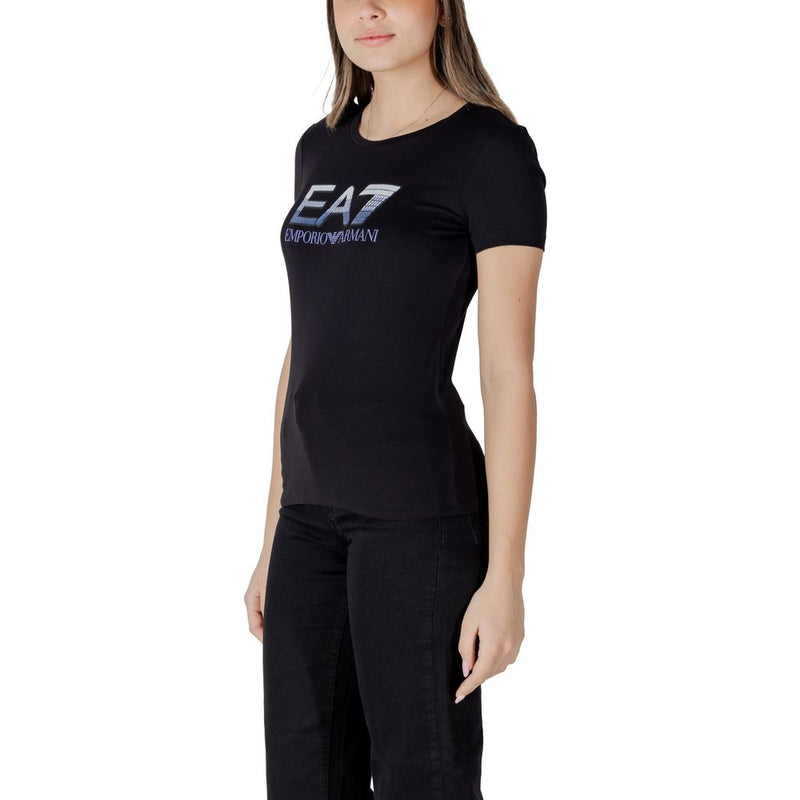 EA7 Emporio Armani Women's Black Cotton T-Shirt