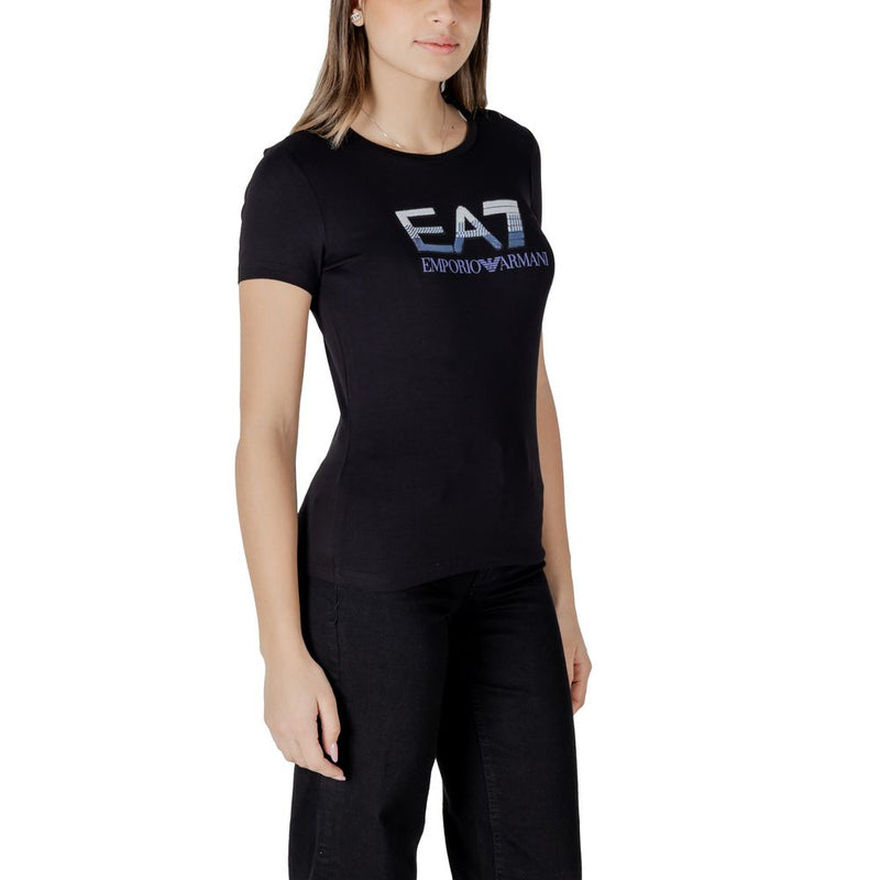 EA7 Emporio Armani Women's Black Cotton T-Shirt