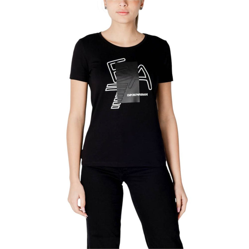 EA7 Emporio Armani Black Cotton T-Shirt for Women - Model 7W000187 AF10373
