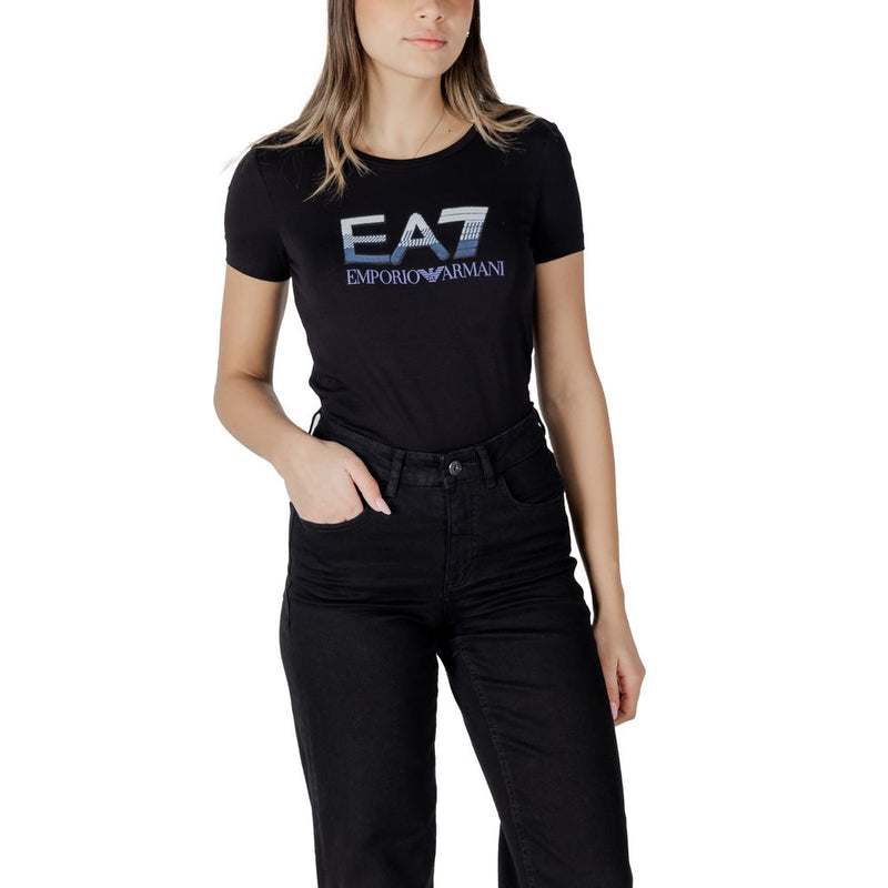 EA7 Emporio Armani Women's Black Cotton T-Shirt
