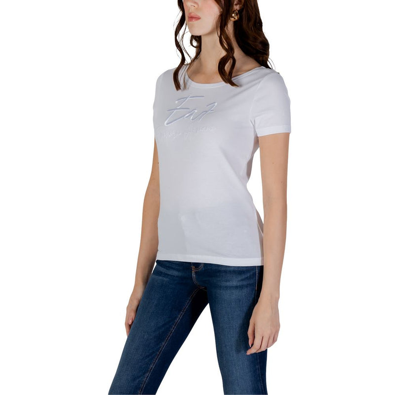 EA7 Emporio Armani Women's White Cotton T-Shirt - Stylish Comfort