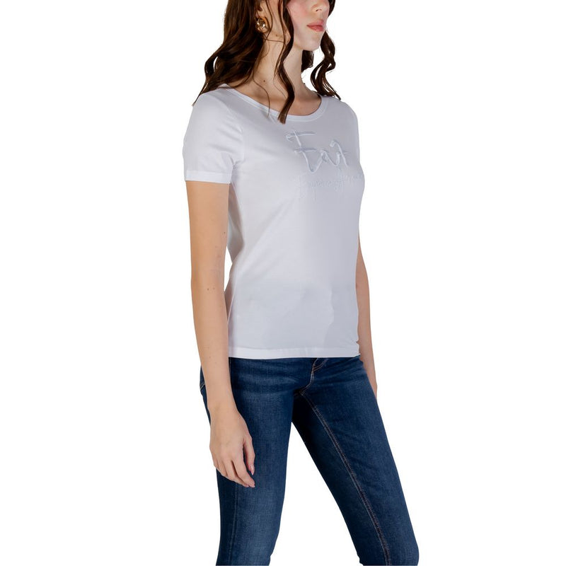 EA7 Emporio Armani Women's White Cotton T-Shirt - Stylish Comfort