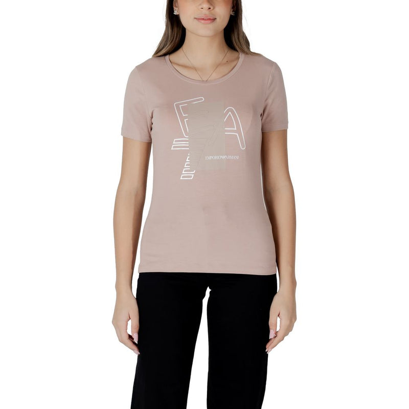 EA7 Emporio Armani Women's Pink Cotton T-Shirt - Model 7W000187