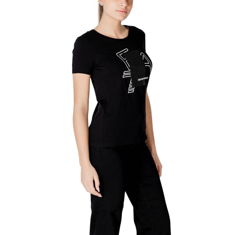 EA7 Emporio Armani Black Cotton T-Shirt for Women - Model 7W000187 AF10373