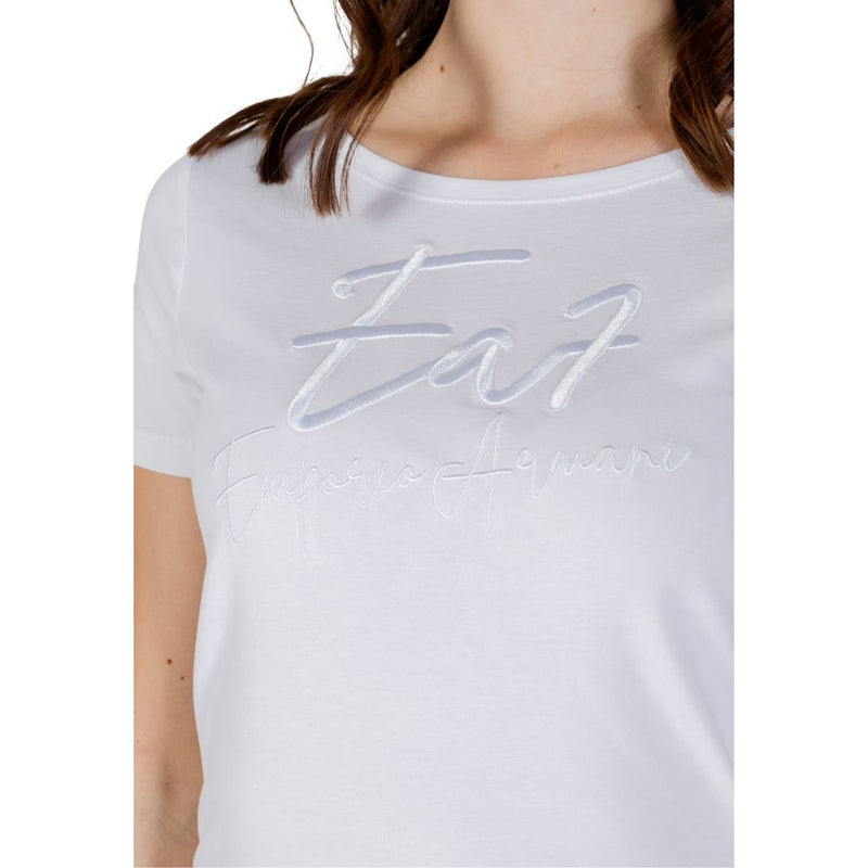 EA7 Emporio Armani Women's White Cotton T-Shirt - Stylish Comfort