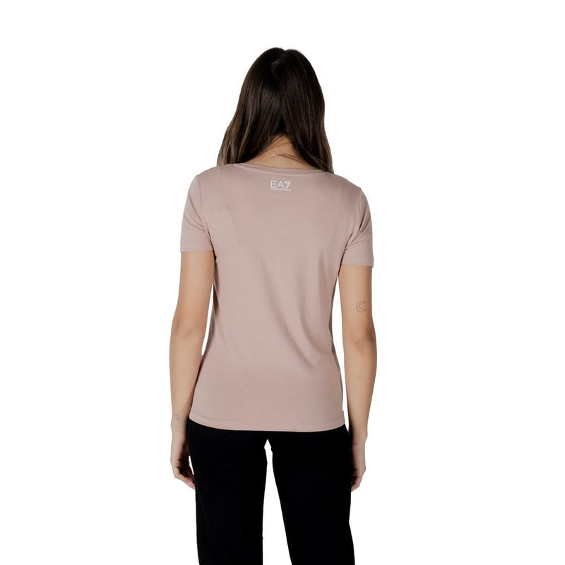 EA7 Emporio Armani Women's Pink Cotton T-Shirt - Model 7W000187