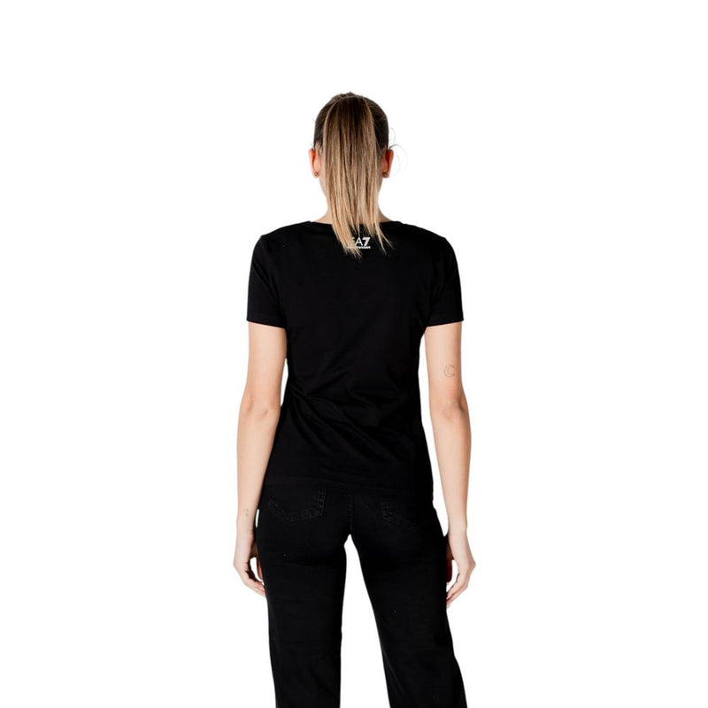 EA7 Emporio Armani Black Cotton T-Shirt for Women - Model 7W000187 AF10373
