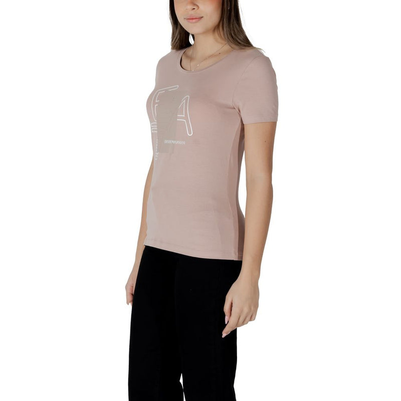 EA7 Emporio Armani Women's Pink Cotton T-Shirt - Model 7W000187