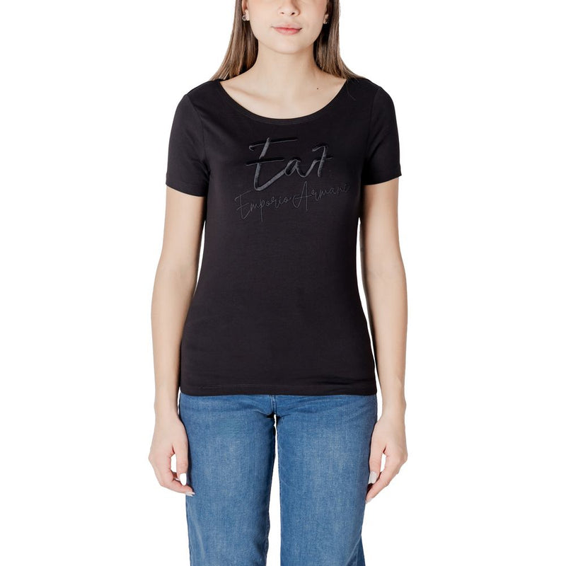 EA7 Emporio Armani T-Shirt Noir en Coton pour Femmes