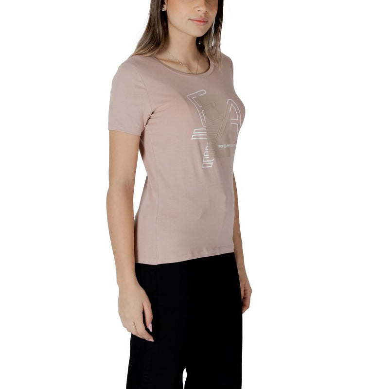 EA7 Emporio Armani Women's Pink Cotton T-Shirt - Model 7W000187