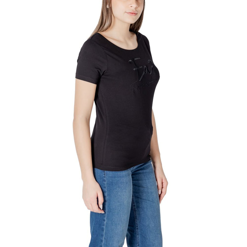 EA7 Emporio Armani T-Shirt Noir en Coton pour Femmes