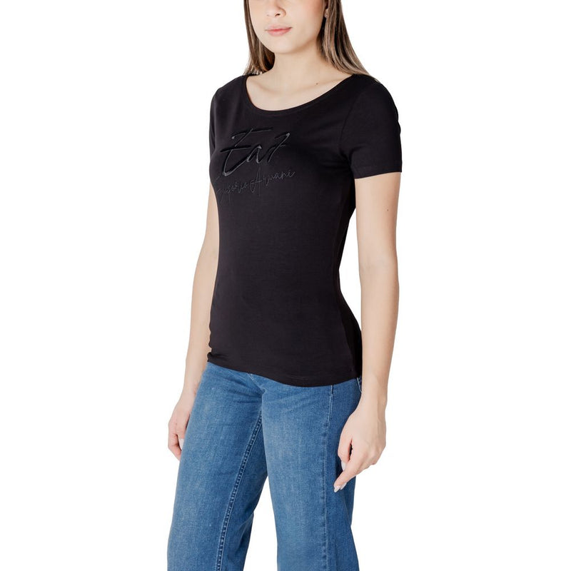 EA7 Emporio Armani T-Shirt Noir en Coton pour Femmes