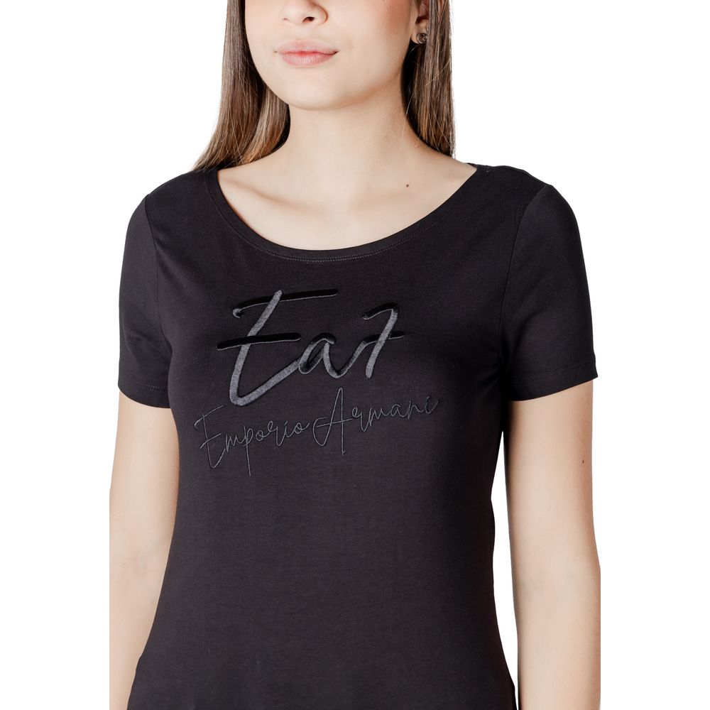 EA7 Emporio Armani T-Shirt Noir en Coton pour Femmes
