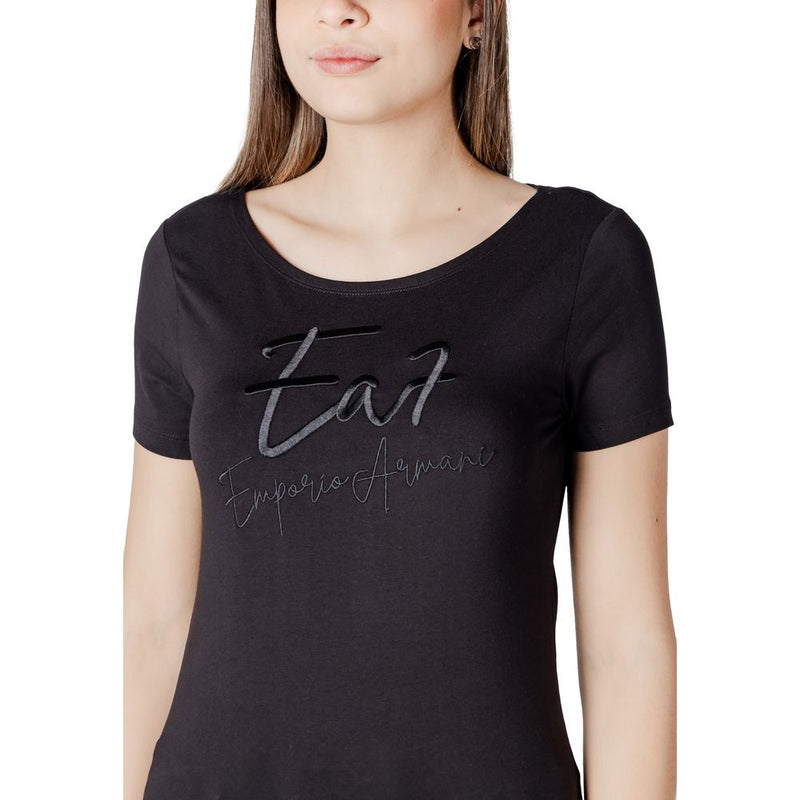 EA7 Emporio Armani T-Shirt Noir en Coton pour Femmes