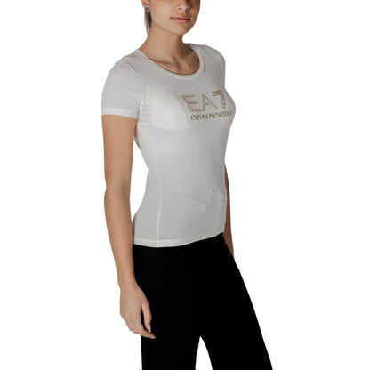 T-shirt en modal crème EA7 Emporio Armani