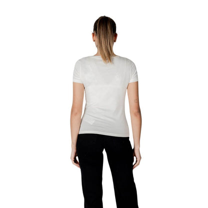 T-shirt en modal crème EA7 Emporio Armani