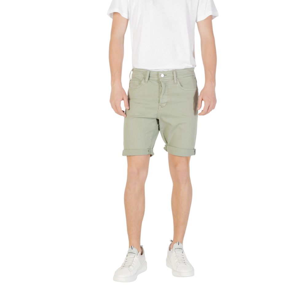 Bermuda Replay MA981Y.000.8488780 en Coton Vert pour Hommes