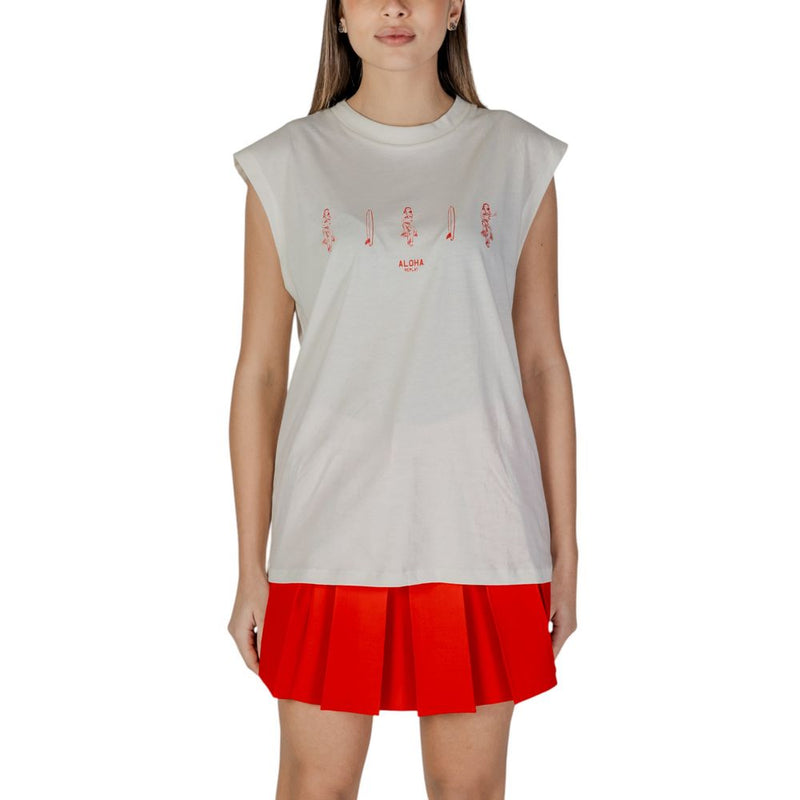 Replay W3409C.000.20994 Top en Coton Crème pour Femmes