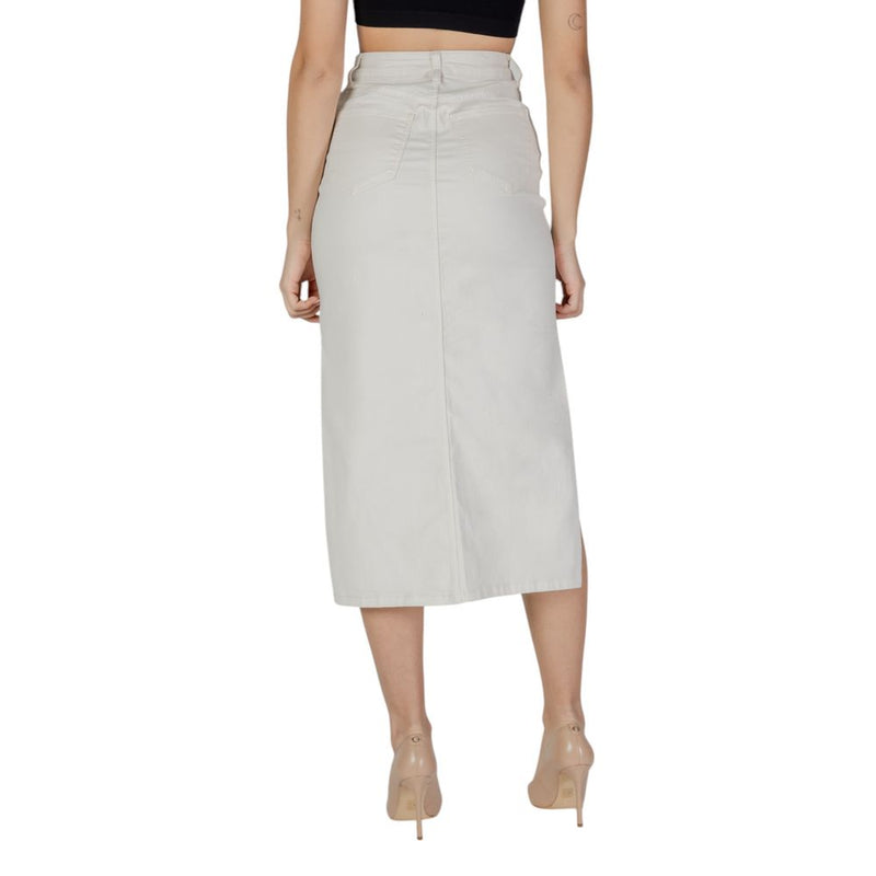 Vila Clothes Vinus Hw Midi Skirt in Cream - Chic & Sustainable