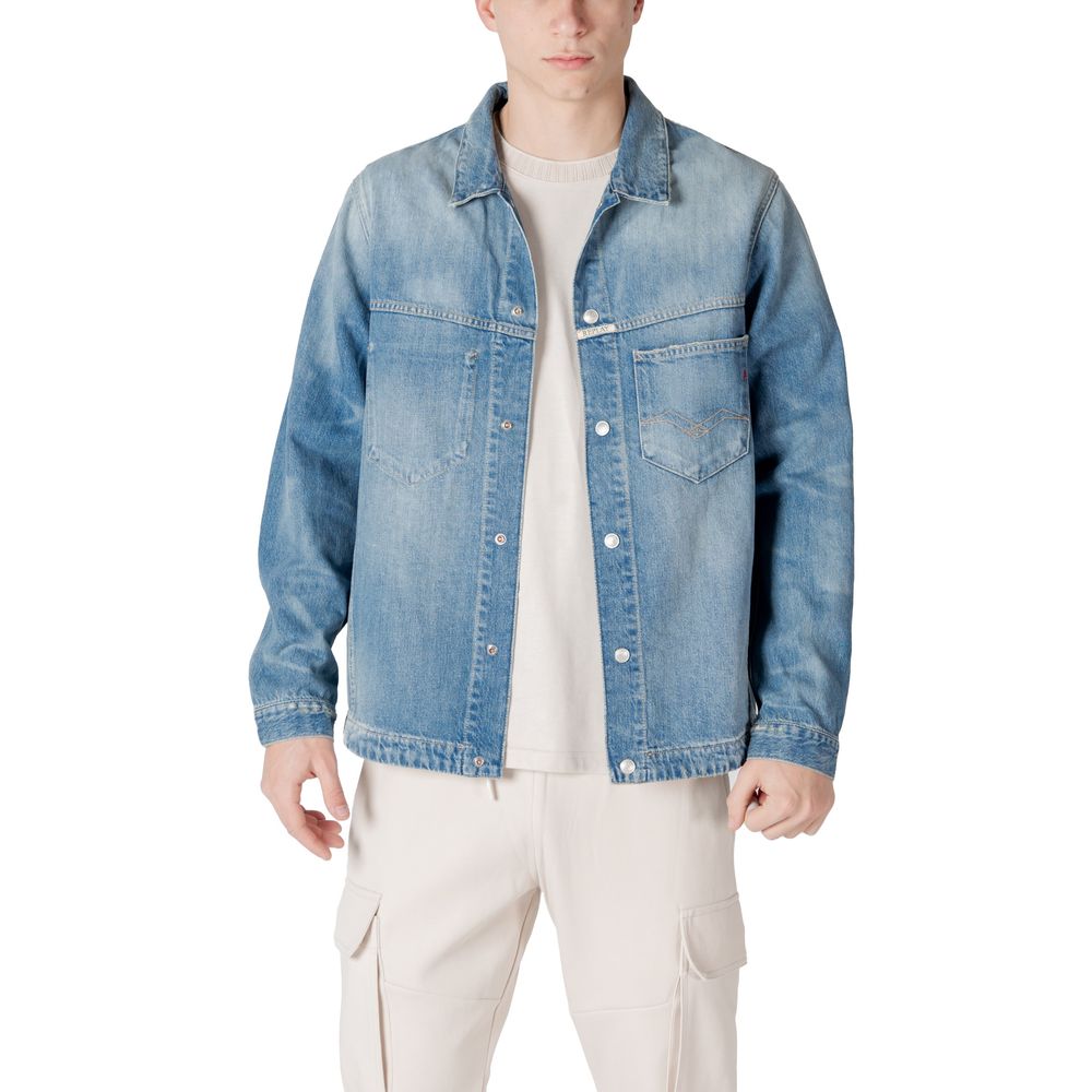 Chemise en Coton Bleu Clair Replay MY8Z1.000.800 838 pour Homme