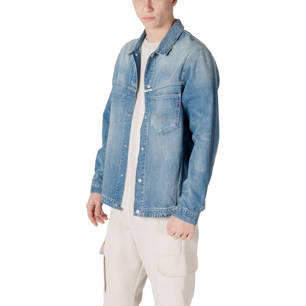 Chemise en Coton Bleu Clair Replay MY8Z1.000.800 838 pour Homme
