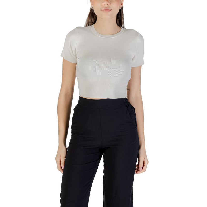 Jacqueline De Yong Jdycirkeline White Viscose Crop Top