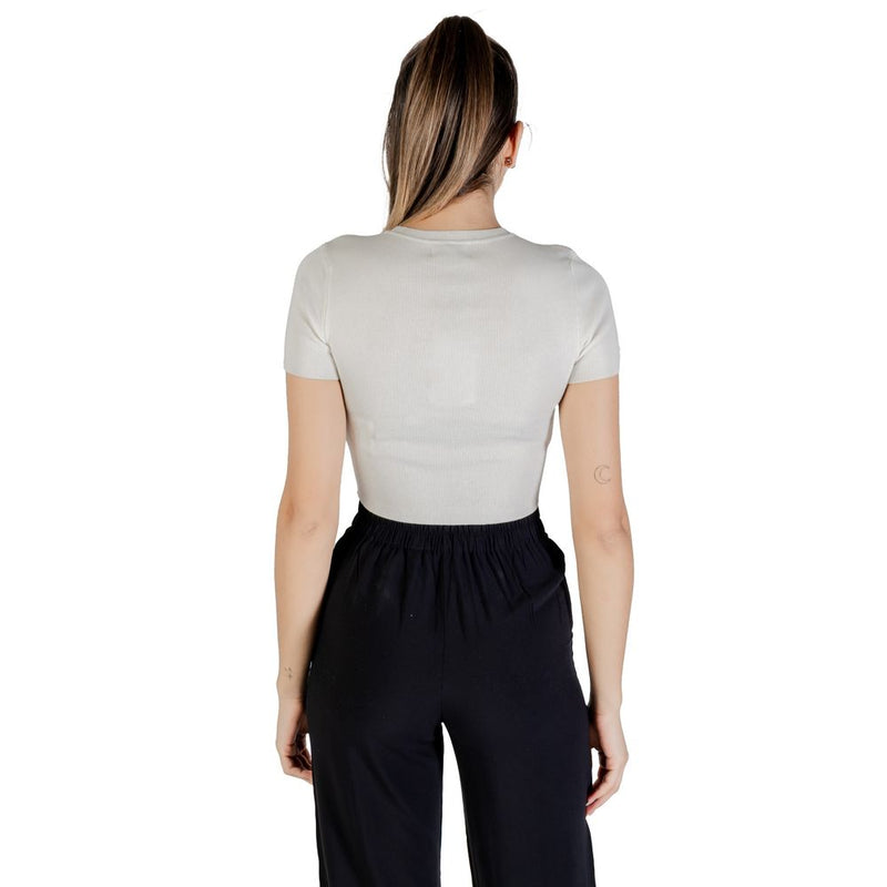 Jacqueline De Yong Jdycirkeline White Viscose Crop Top