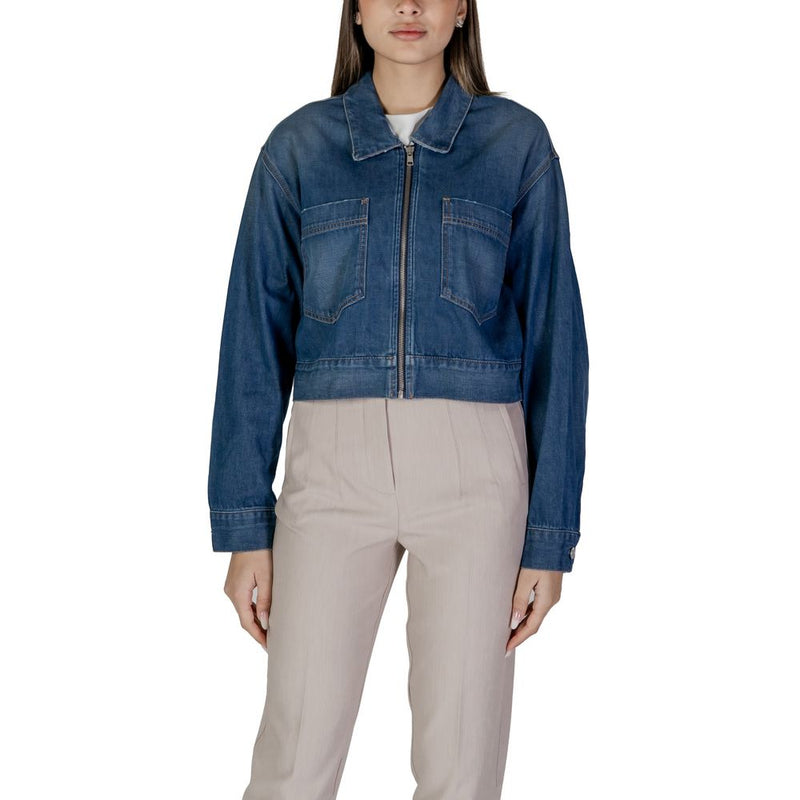 Replay W7968.000.878 Veste Femme en Coton Bleu