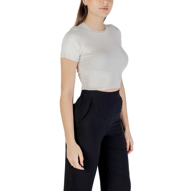 Jacqueline De Yong Jdycirkeline White Viscose Crop Top