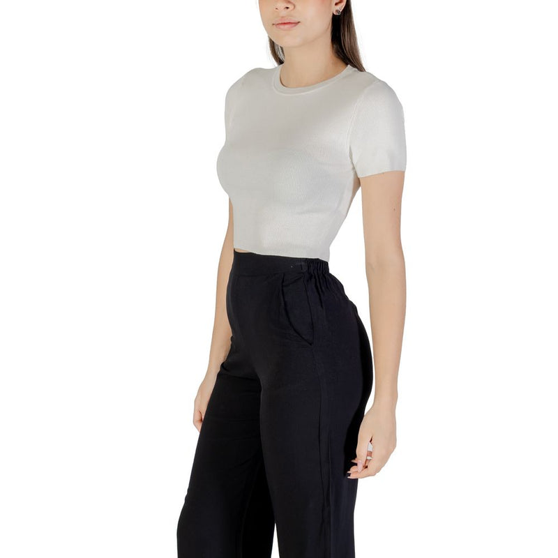 Jacqueline De Yong Jdycirkeline White Viscose Crop Top