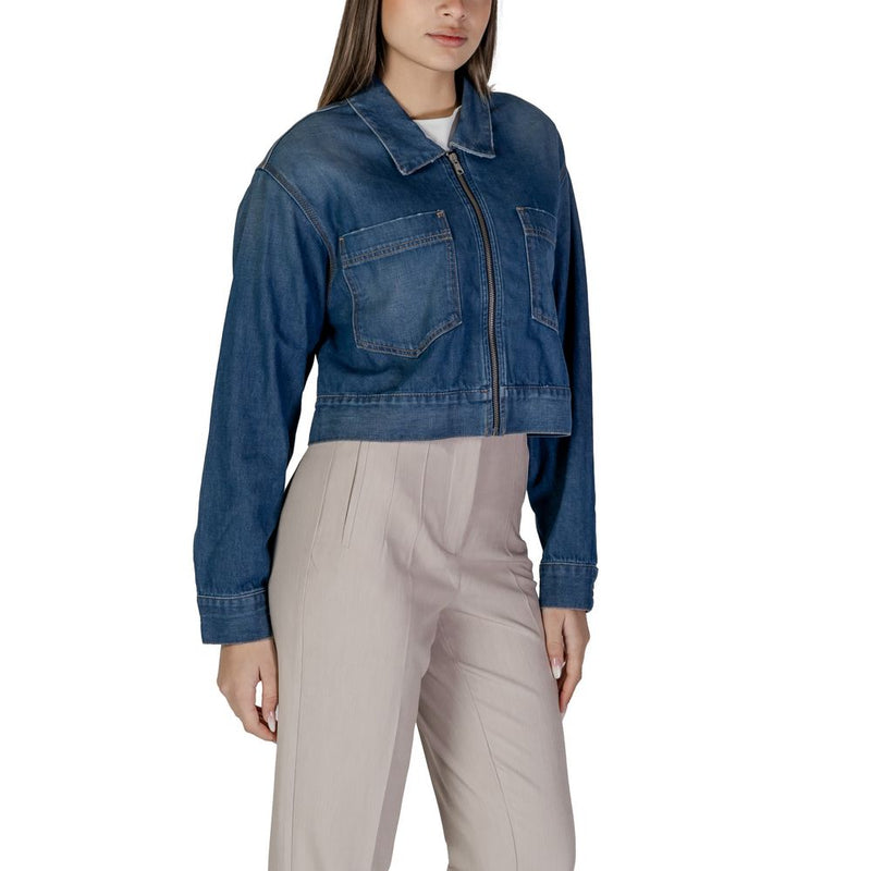 Replay W7968.000.878 Veste Femme en Coton Bleu