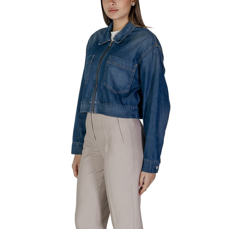 Replay W7968.000.878 Veste Femme en Coton Bleu