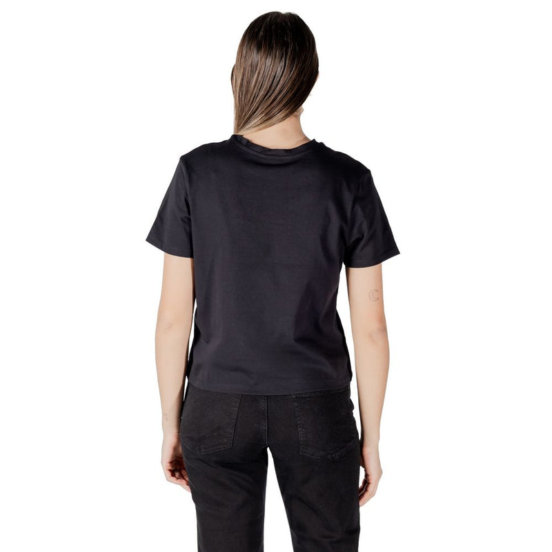 T-shirt en coton noir Jacqueline De Yong avec broderie anglaise