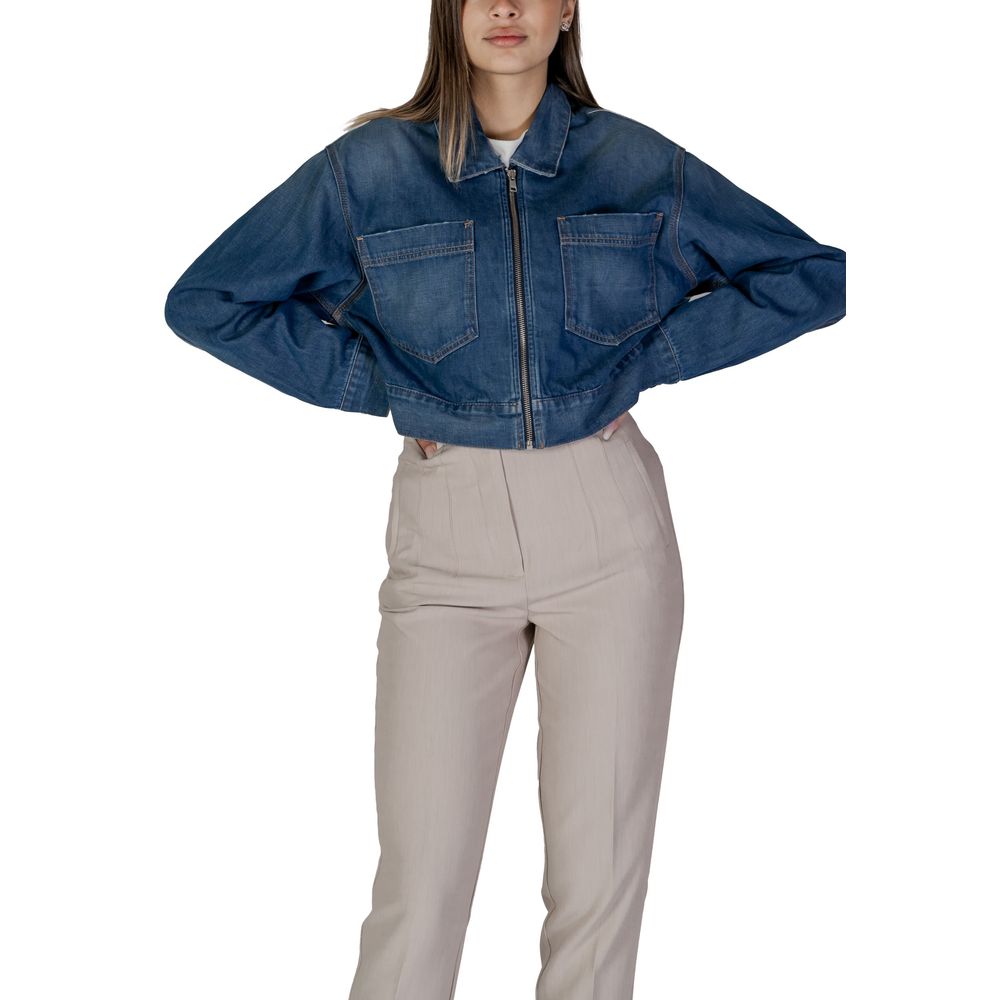 Replay W7968.000.878 Veste Femme en Coton Bleu