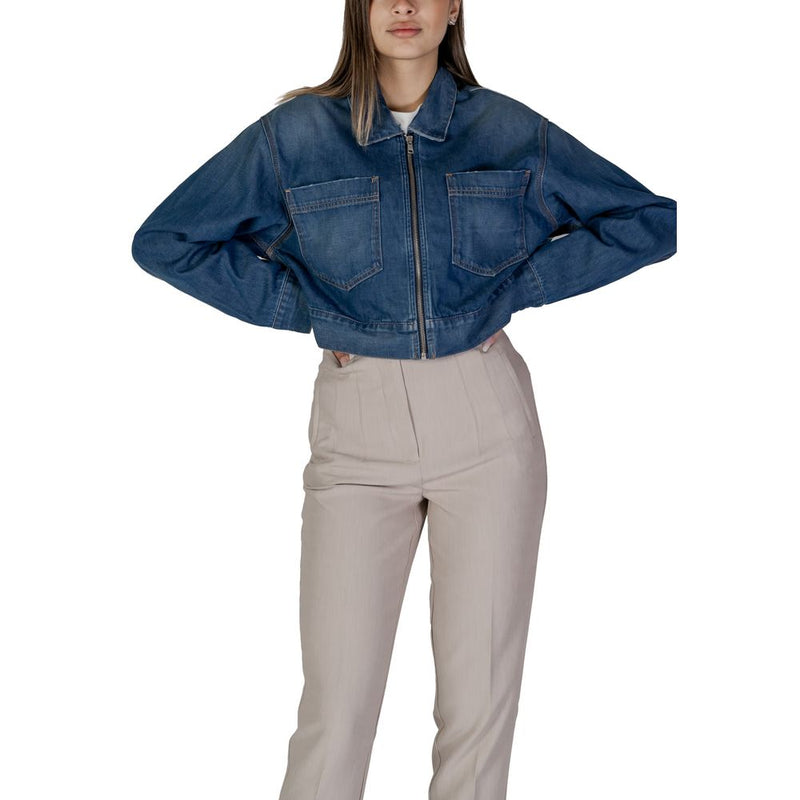 Replay W7968.000.878 Veste Femme en Coton Bleu