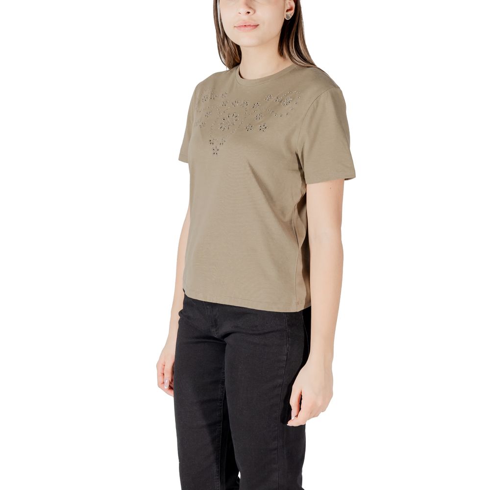 T-shirt Vert Jacqueline De Yong Jdycif avec Broderie Anglaise