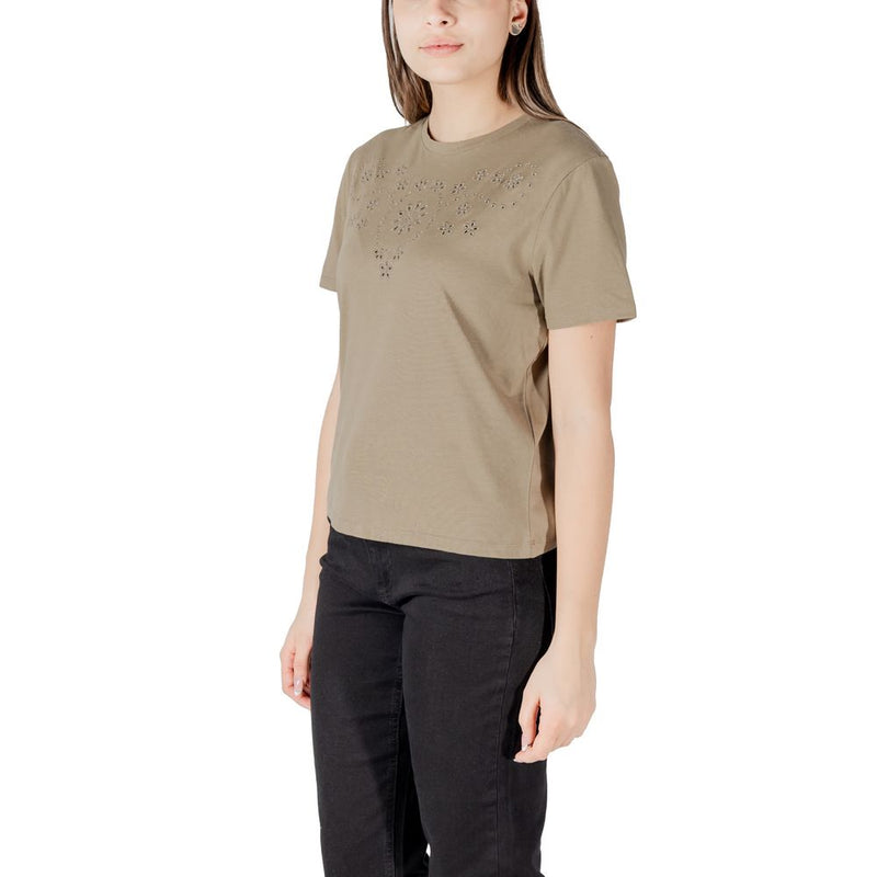 T-shirt Vert Jacqueline De Yong Jdycif avec Broderie Anglaise