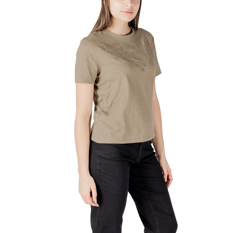 T-shirt Vert Jacqueline De Yong Jdycif avec Broderie Anglaise