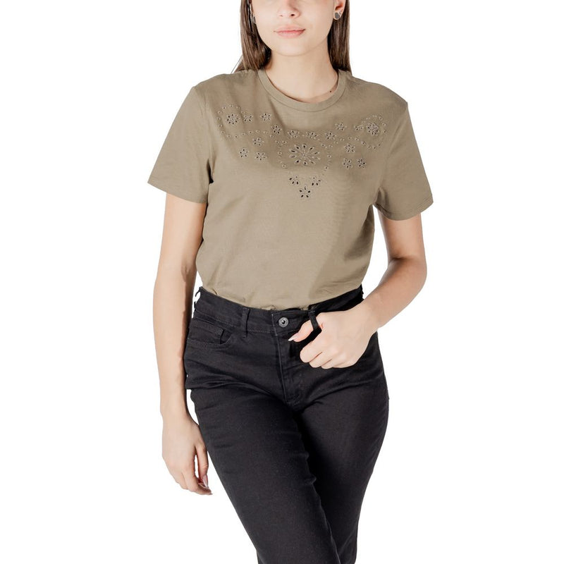 T-shirt Vert Jacqueline De Yong Jdycif avec Broderie Anglaise