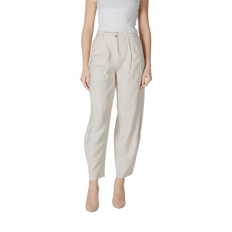 Vila Clothes Vimulli Cream Viscose Palazzo Trousers - Elegant & Versatile