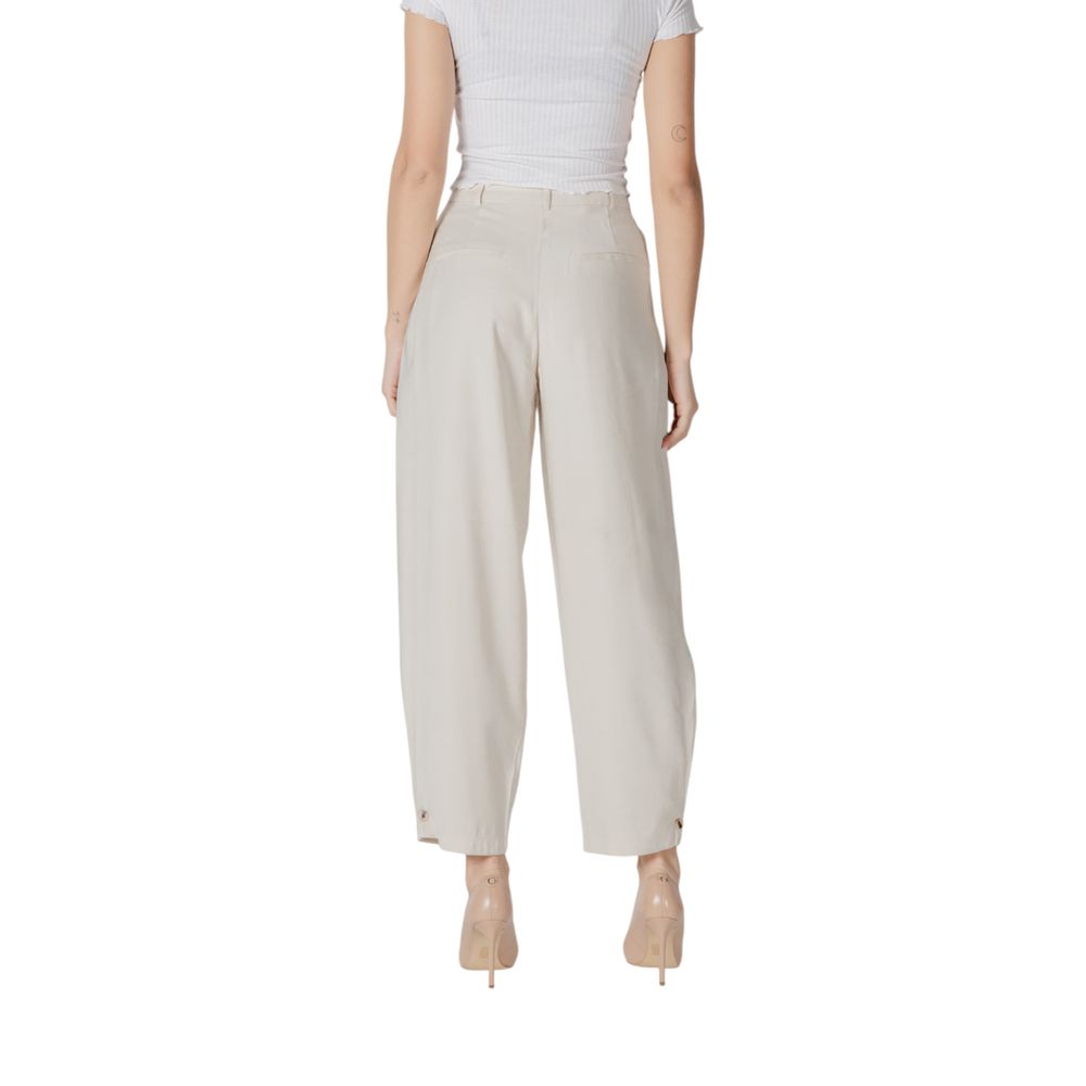 Vila Clothes Vimulli Cream Viscose Palazzo Trousers - Elegant & Versatile