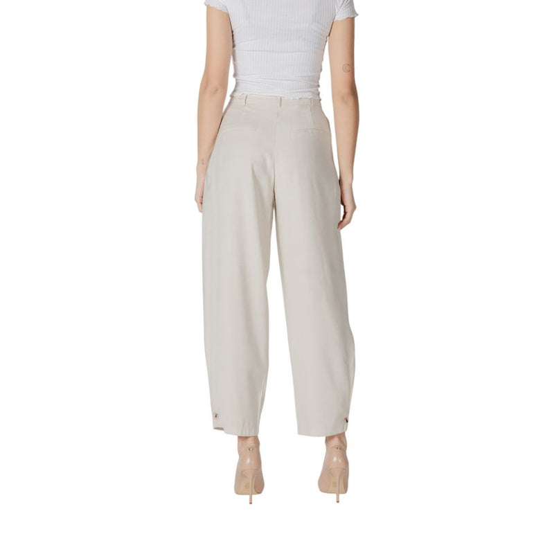 Vila Clothes Vimulli Cream Viscose Palazzo Trousers - Elegant & Versatile