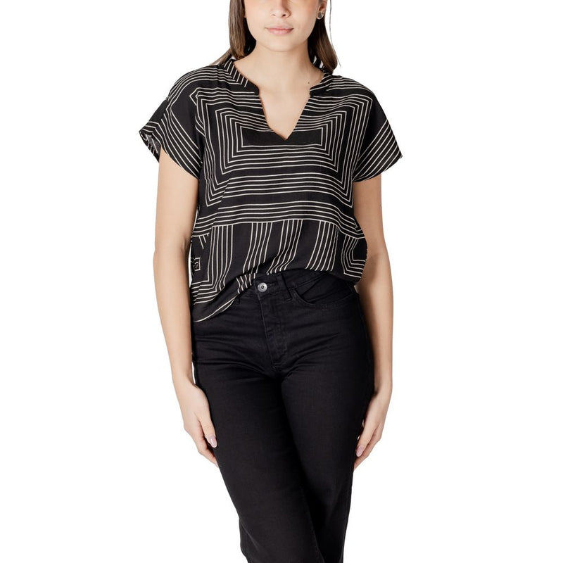 Jacqueline De Yong Jdypepper T-Shirt Noir en Viscose pour Femme