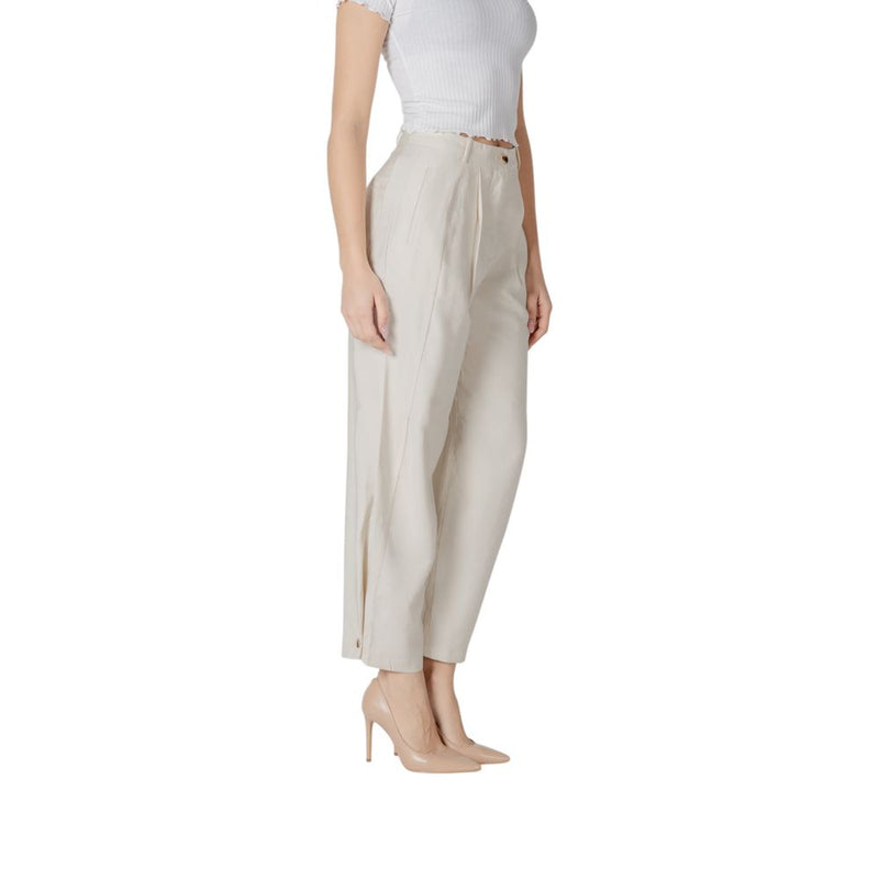 Vila Clothes Vimulli Cream Viscose Palazzo Trousers - Elegant & Versatile