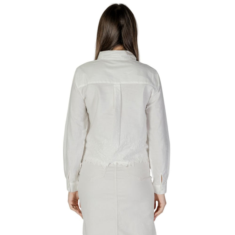 Jacqueline De Yong Jdynola Blouse Blanche en Coton avec Broderie Florale