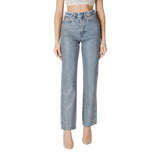 Only Onlhollywood-Riley Crys Hw S Red Dnm Cro Mom Jeans - Blue