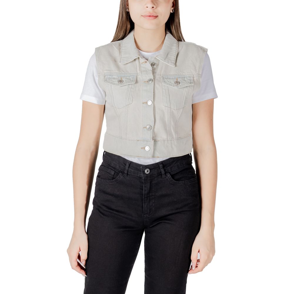 Only Onlbeverly Light Blue Sleeveless Jacket for Women