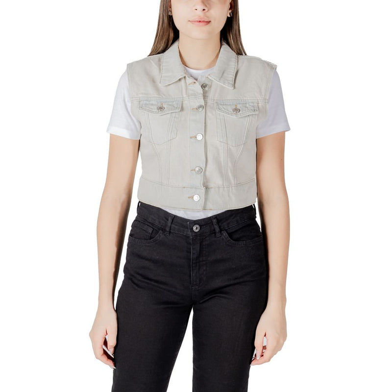 Only Onlbeverly Light Blue Sleeveless Jacket for Women